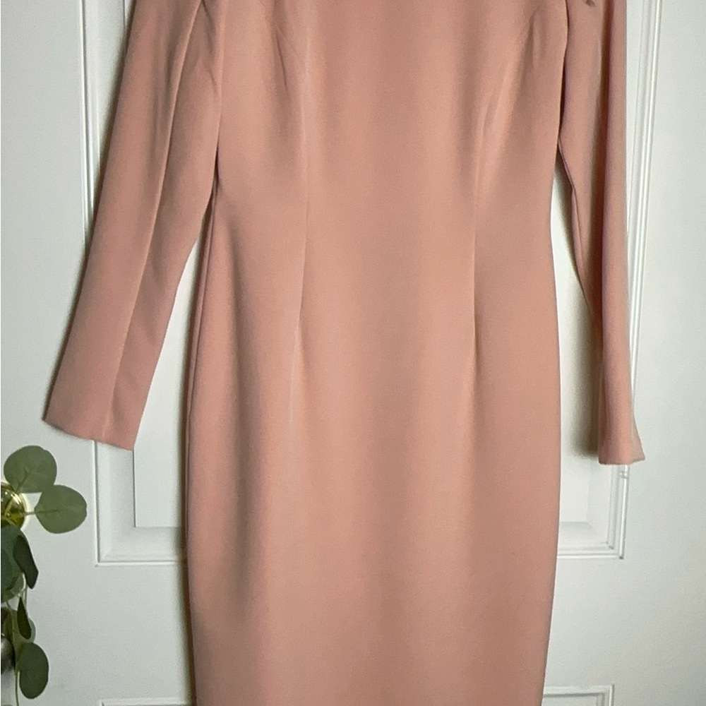 ANTONIO MELANI Pink Sheath Dress with Bateau Neckline